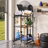 Gardeon Garden Tool Organizer with Wheels Heavy Duty Garage Yard Storage Cart - Rear View
