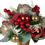 Christabelle Festive Floral Bouquet Tabletop Christmas Decoration - 33cm - Side View