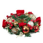 Christabelle Christmas Festive Floral Centrepiece with Glass Candle Holder - 26cm