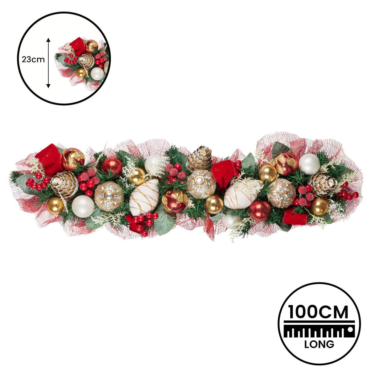 Christabelle 100cm Festive Floral Christmas Garland