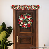 Christabelle 100cm Festive Floral Christmas Garland - Close-Up Angle