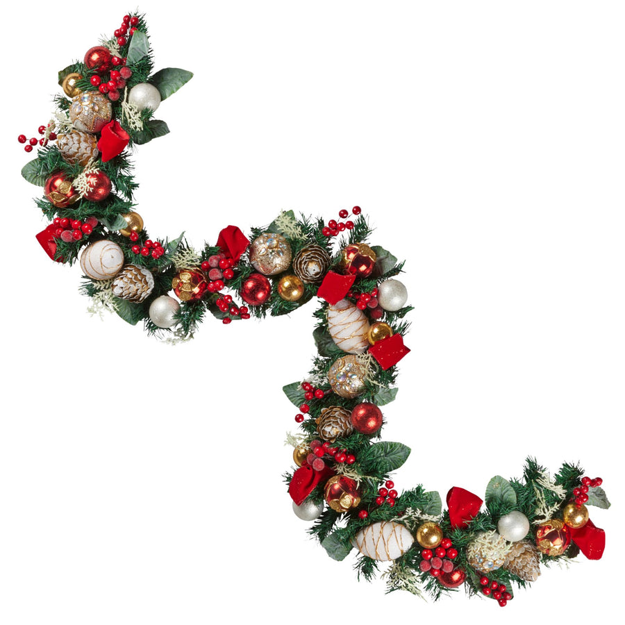 Christabelle Festive Floral Christmas Garland - 185cm