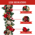 Christabelle Festive Floral Christmas Garland - 185cm