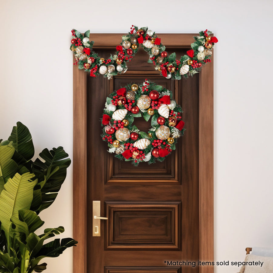 Christabelle Festive Floral Christmas Garland - 185cm