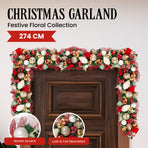 Christabelle 274cm Festive Floral Christmas Garland