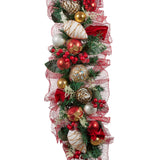 Christabelle 274cm Festive Floral Christmas Garland - Side View
