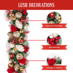 Christabelle 274cm Festive Floral Christmas Garland