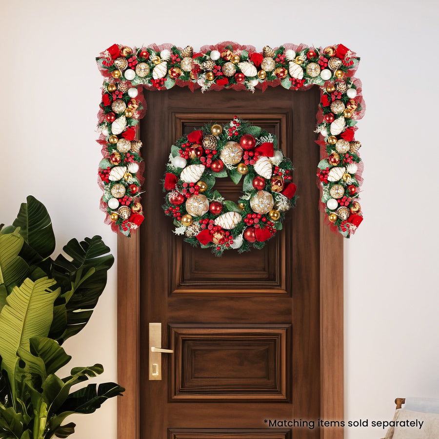 Christabelle 274cm Festive Floral Christmas Garland