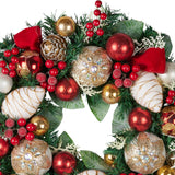 Christabelle Festive Floral Christmas Wreath - 56cm - Front View