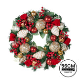 Christabelle Festive Floral Christmas Wreath - 56cm - Top-Down View