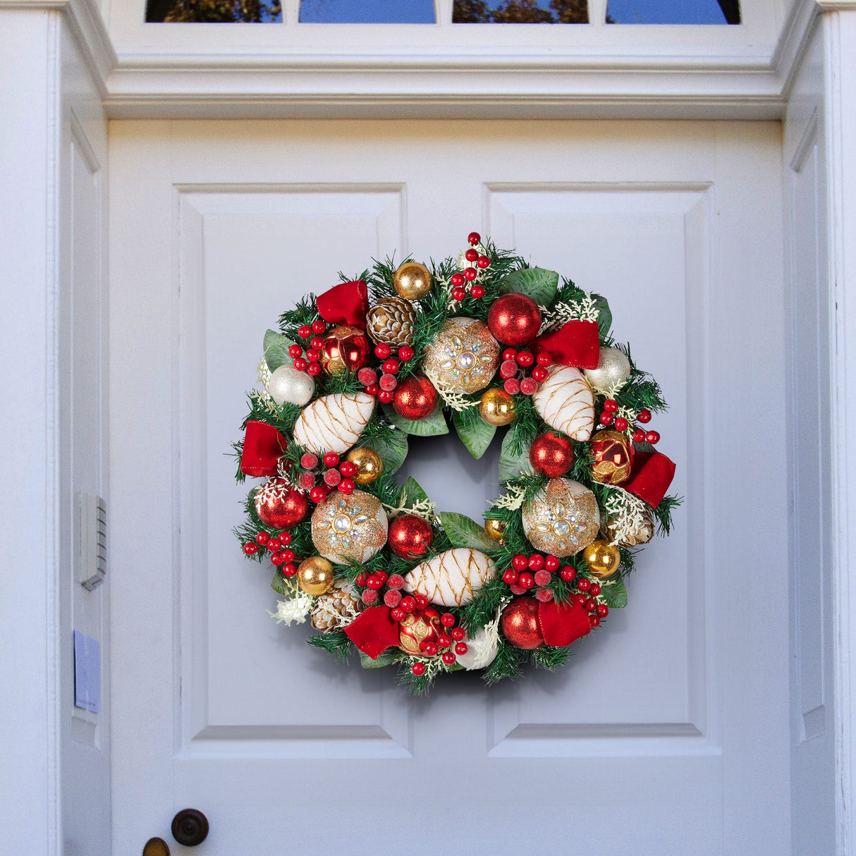 Christabelle Festive Floral Christmas Wreath - 56cm