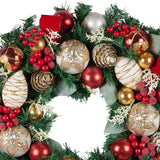 Christabelle Festive Floral Large Christmas Wreath - 71cm - Front View