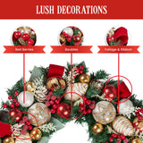 Christabelle Festive Floral Large Christmas Wreath - 71cm