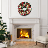 Christabelle Festive Floral Large Christmas Wreath - 71cm