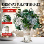 Christabelle Mint Luxe Bouquet Tabletop Christmas Decoration - 33cm