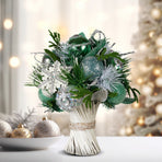 Christabelle Mint Luxe Bouquet Tabletop Christmas Decoration - 33cm