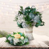 Christabelle Mint Luxe Bouquet Tabletop Christmas Decoration - 33cm - Close-Up Angle