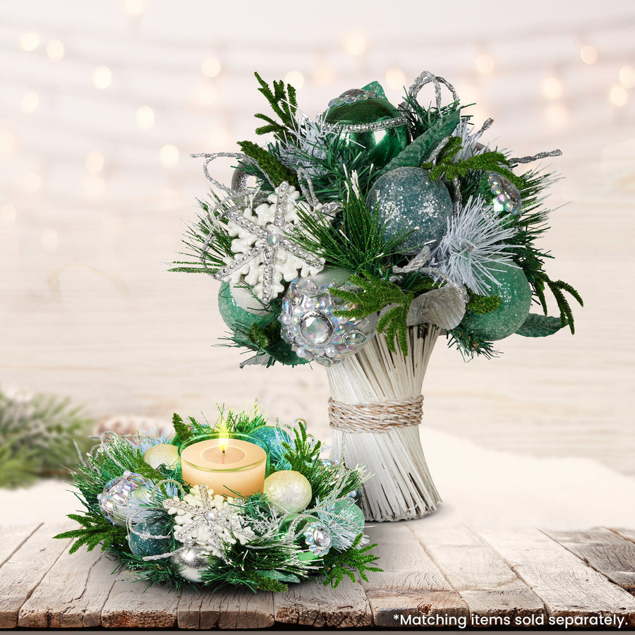 Christabelle Mint Luxe Bouquet Tabletop Christmas Decoration - 33cm