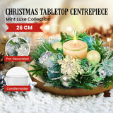 Christabelle Christmas Mint Luxe Centrepiece with Hurricane Glass - 26cm