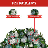 Christabelle 71cm Mint Luxe Christmas Wreath - 45-Degree Angle