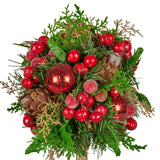 Christabelle 36cm Christmas Tabletop Topiary with Berries Baubles & Pine Cones - Side View