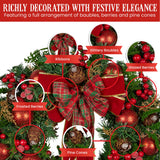 Christabelle 71cm Christmas Wreath Festive Door Decor Red Berries & Pine Cones