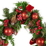 Christabelle 185cm Christmas Garland Lush Green Decor Red Berries & Pine Cones