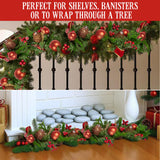 Christabelle 185cm Christmas Garland Lush Green Decor Red Berries & Pine Cones