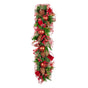 Christabelle 100cm Christmas Garland Lush Green Decor with Red Berries & Cones