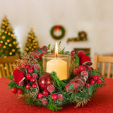 Christabelle 26cm Christmas Centrepiece Lush Green Decor Berries & Baubles - Extra Image