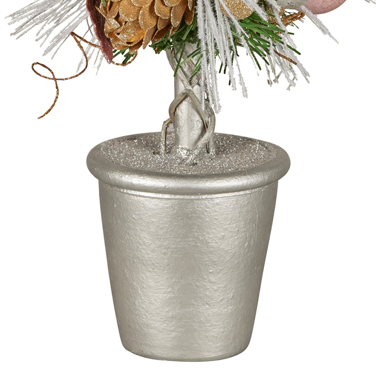 Christabelle 36cm Christmas Tabletop Topiary with Jewelled Baubles and Pine Cone