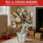 Christabelle 36cm Christmas Tabletop Topiary with Jewelled Baubles and Pine Cone