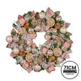 Christabelle 71cm Christmas Wreath Lush Green Holiday Door Wreath w/Jewelled Baubles, Foliage,