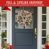 Christabelle 56cm Christmas Wreath Lush Green Holiday Door Wreath w/Jewelled Baubles, Foliage,