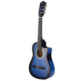 Alpha 34 Inch Classical Guitar Wooden Body Nylon String Beginner Kids Gift Blue - Side View