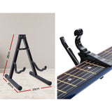 Alpha 34 Inch Classical Guitar Wooden Body Nylon String w/ Stand Beignner Blue - Side View