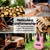 34-Inch Pink Classical Guitar for Beginners - Perfect Wooden Body Nylon String Gift for Kids - 45-Degree Angle