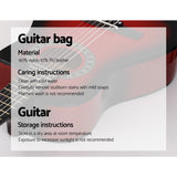 Alpha 34 Inch Classical Guitar Wooden Body Nylon String Beginner Kids Gift Red - Rear View