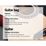 Alpha 38 Inch Acoustic Guitar Wooden Body Steel String Full Size Cutaway Wood - Rear View