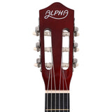 Alpha 39-Inch Classical Guitar for Beginners - Natural Wood Finish with Carry Bag and Extra Strings - Side View