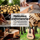 Alpha 39-Inch Classical Guitar for Beginners - Natural Wood Finish with Carry Bag and Extra Strings