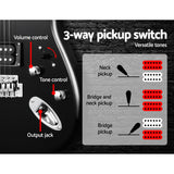 Alpha 41 Inch Electirc Guitar Humbucker Pickup Switch Full Size Black - Rear View