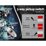 Alpha 41 Inch Electirc Guitar Humbucker Pickup Switch Full Size Skull Pattern - Rear View