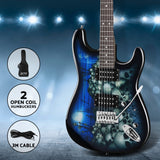 Alpha 41 Inch Electirc Guitar Humbucker Pickup Switch Full Size Skull Pattern - Close-Up Angle