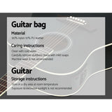 Alpha 41 Inch Acoustic Guitar Equaliser Electric Output Cutaway w/ Stand Black - Close-Up Angle