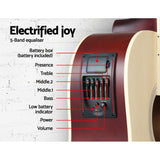 Alpha 41 Inch Acoustic Guitar Equaliser Electric Output Cutaway w/ Stand Wood - Top-Down View