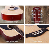 Alpha 41 Inch Acoustic Guitar Wooden Body Steel String Dreadnought Stand Wood - 45-Degree Angle