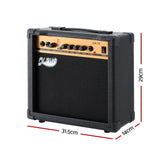 Alpha 20W Guitar Amplifier Portable Practice Amp Overdrive 3-Band EQ Black - Front View