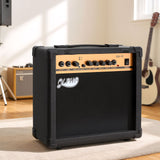 Alpha 20W Guitar Amplifier Portable Practice Amp Overdrive 3-Band EQ Black - Low Angle
