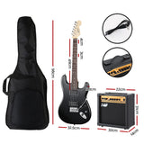 Alpha Strat-Style Electric Guitar with 20W Amplifier and Accessories - Black